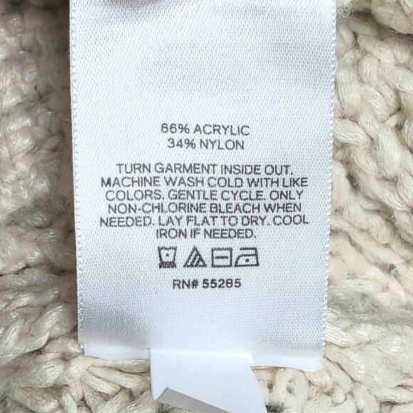 Express Cream Off Shoulder Chunky Knit Sweater M - Picture 6 of 7